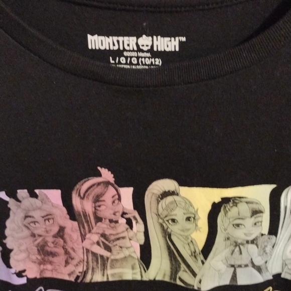 2girls Monster High shirts. Both size large gray one fits like XL. - Picture 3 of 5